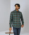 Chemise verte à carreaux multi-couleur